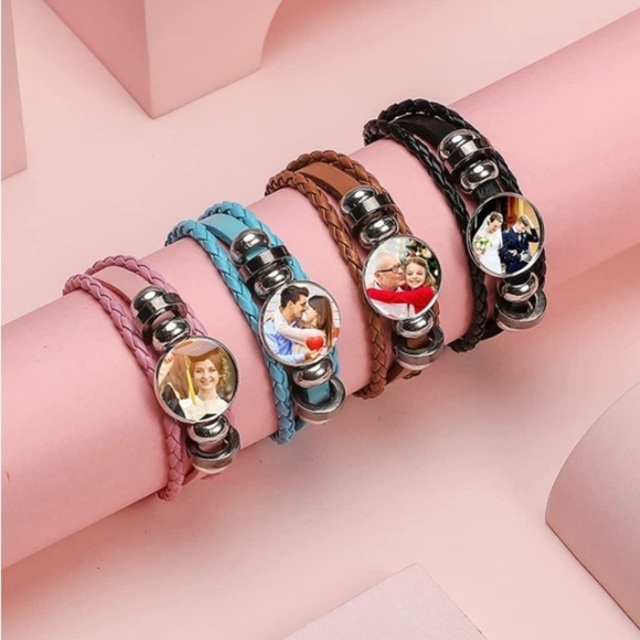 CUSTOM Handmade Leather Bracelet with Aluminum adjusted Bracelet beads Brown - Picture 2 of 7